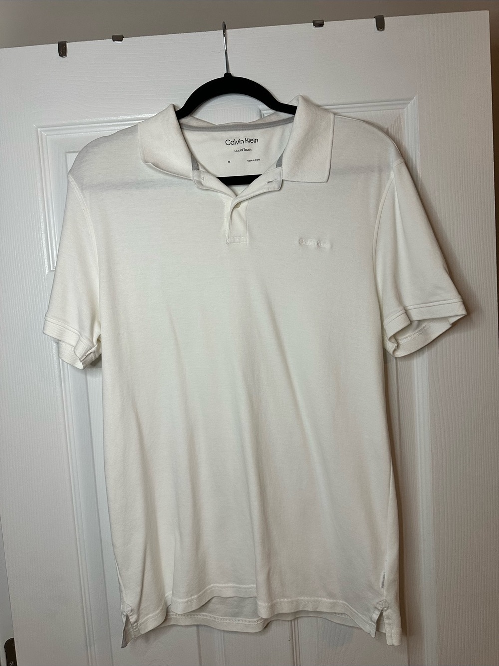 Calvin Klein White Men’s Polo Cotton Medium
